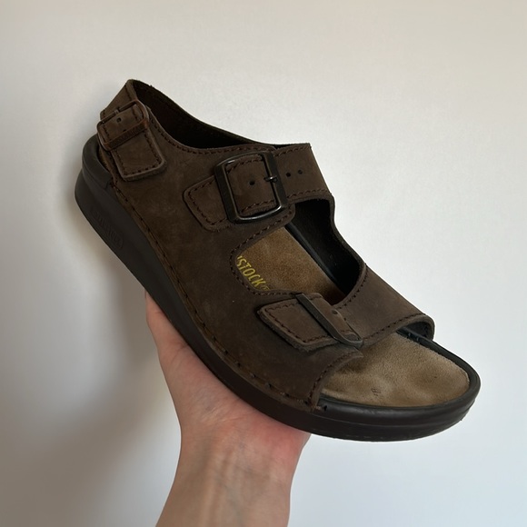 Birkenstock Nubuck Nebraska Strapped Sandals - Picture 1 of 10